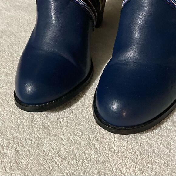 Women Comfy Pointed Toe Zipper Chunky High Heel Boots size 38/US 7.5 - Picture 6 of 15